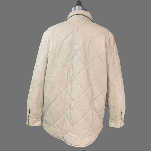 NWT MAURITIUS Oliah CF Lambskin Leather Quilted Comfort Fit Jacket, XXL, Cream - Picture 3 of 5